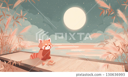 小熊貓賞月 小熊貓賞月 130636993