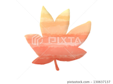 Watercolor hand-drawn cute maple leaves Watercolor hand-drawn cute maple leaves 130637137