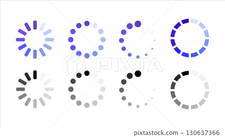 Animated loading indicators Circle progress bars 130637366