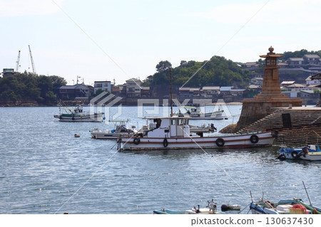 Tomonoura sea and night lights (Fukuyama City, Hiroshima Prefecture) 130637430