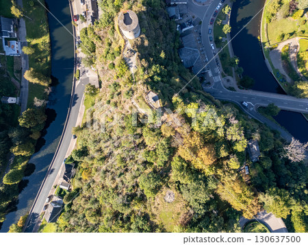 Esch-sur-Sure, Wiltz, Grand-Duche de Luxembourg, September 07, 2025, An Aerial View of a Beautiful 130637500