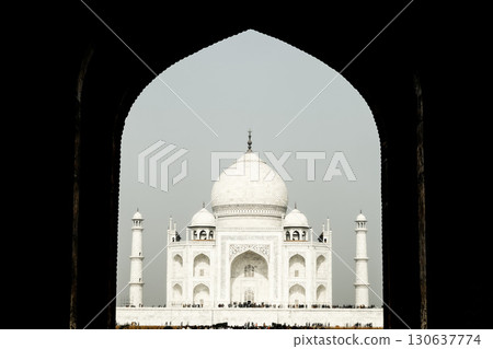 Taj Mahal seen from the Great Tower Gate (Agra, India) Taj Mahal seen from the Great Tower Gate (Agra, India) 130637774