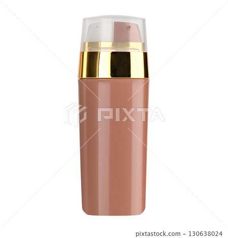 bottle with foundation cream isolate on white background bottle with foundation cream isolate on white background 130638024