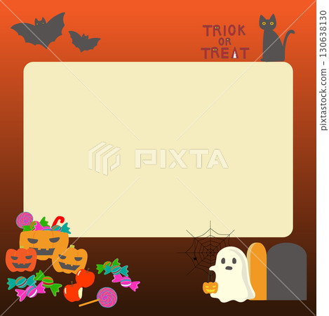 Halloween pumpkin and ghost vector illustration frame background Halloween pumpkin and ghost vector illustration frame background 130638130