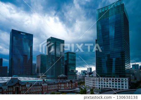 Cloudy skies and Tokyo Station Cloudy skies and Tokyo Station 130638138