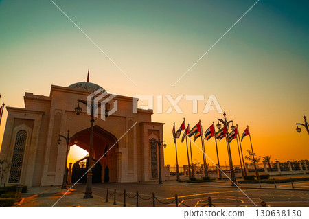 Gate with sunrise behind it Gate with sunrise behind it 130638150