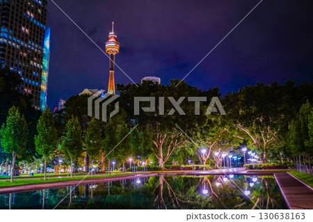 Tower and urban green space Tower and urban green space 130638163
