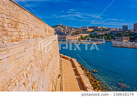 Marseille ramparts and harbor 130638174