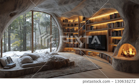 Stylish accommodation in the snowy mountains 130638272