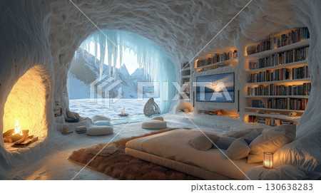 Stylish accommodation in the snowy mountains 130638283