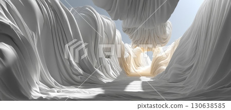 Abstract Smooth Sand Dune Textures in a Minimalist Landscape Scene 130638585