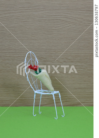 Bouquet of flowers on a chair 130638797