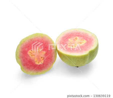 Fresh red guava isolated on white background. 130639119