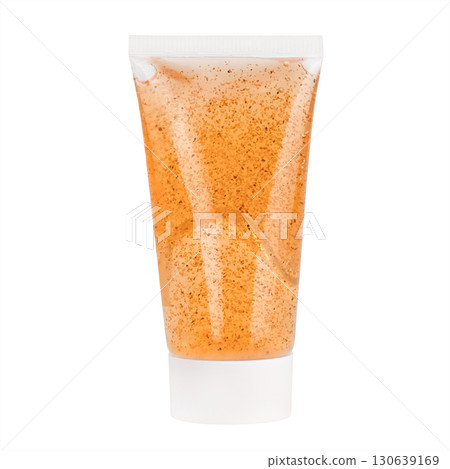 orange body scrub isolate on white background orange body scrub isolate on white background 130639169