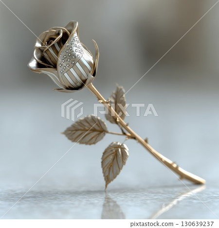 3D Clay Concept of Rose Sculpture Inspired by American Flag Design 130639237