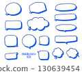 Simple and stylish speech bubble material (polka dots, dots, blue) 130639454