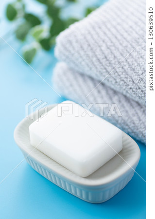 Soap and towels 130639510