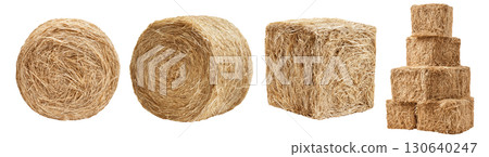 Set of isolated hay isolated on transparent background for autumn season and Thanksgiving. 130640247