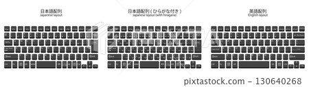 3D 日文佈局、日文佈局（附平假名）、英文佈局鍵盤套裝、黑色 130640268