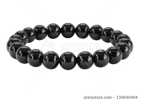 Black bracelet on transparent background. AI-generated item Black bracelet on transparent background. AI-generated item 130640404