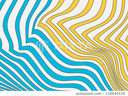Blue and orange refracted wavy curved stripes abstract background Blue and orange refracted wavy curved stripes abstract background 130640539
