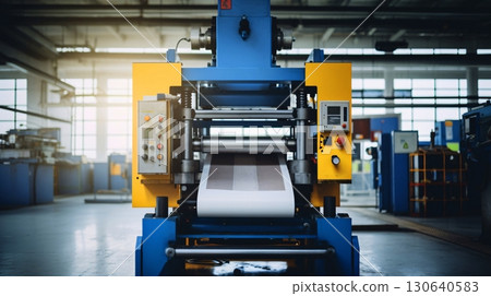 A factory scene with large printing machines 130640583