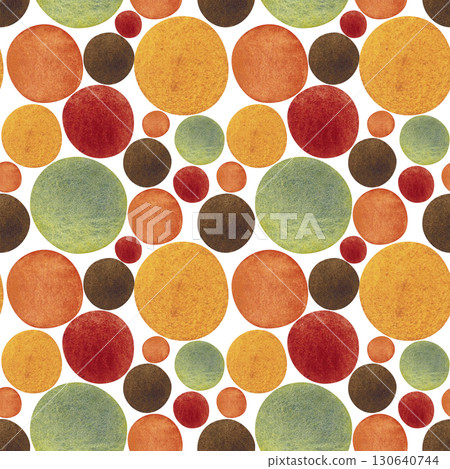 Seamless pattern of multicolored large watercolor spots. Hand drawn illustration. Drawing for scrapbooking, paper, textile Seamless pattern of multicolored large watercolor spots. Hand drawn illustration. Drawing for scrapbooking, paper, textile 130640744