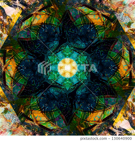 Fantastic Mandala Black Green Illustration Sacred Geometry Healing Art Fantastic Mandala Black Green Illustration Sacred Geometry Healing Art 130640900