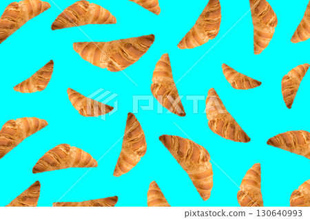 Croissant Pattern, Bakery Cake Minimal Wallpaper with Copy Space 130640993