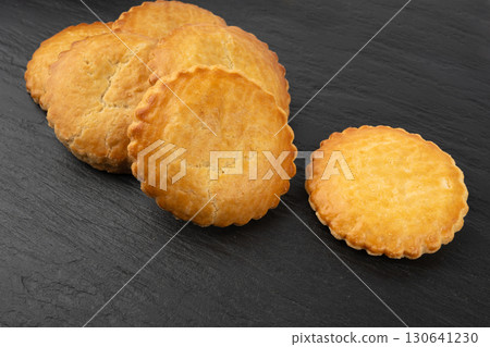 Netherlands traditional cookies, Holland almond filled cake, Dutch marzipan pastry, Gevulde koek 130641230
