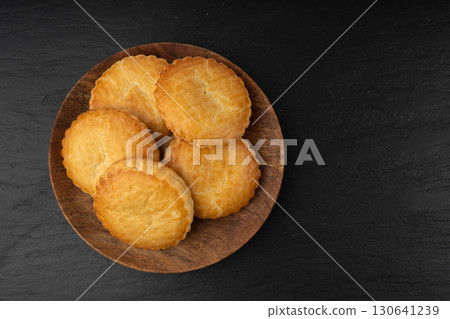 Netherlands traditional cookies, Holland almond filled cake, Dutch marzipan pastry, Gevulde koek 130641239