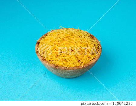 Raw vermicelli, gold soup pasta, small homemade noodles, thin Italy macaroni 130641283