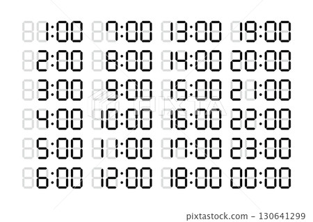 24 小時數位時鐘,7 段數字設定 24 小時數位時鐘,7 段數字設定 130641299