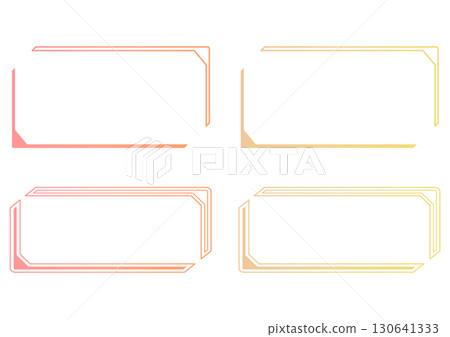 Pink and yellow gradient card-like header frame 130641333
