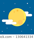 Illustration of the rising moon Moon Space 130641334