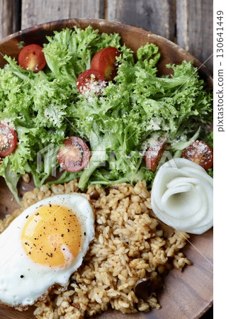 Dry curry mixed with rolled barley and rice 130641449