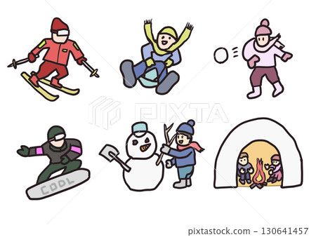 在雪地裡玩耍 130641457