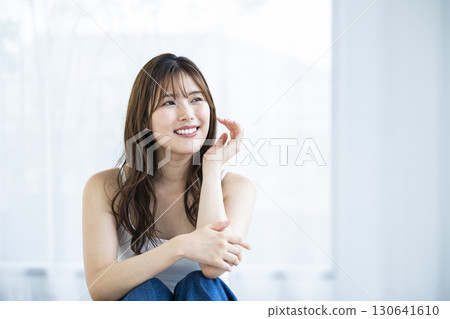 Young woman beauty skin care smile Young woman beauty skin care smile 130641610