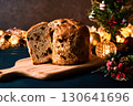 Christmas Panettone and Illumination Dinner Table 130641696
