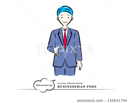 商人伸出手握手（問候）| 商務姿勢 130641794