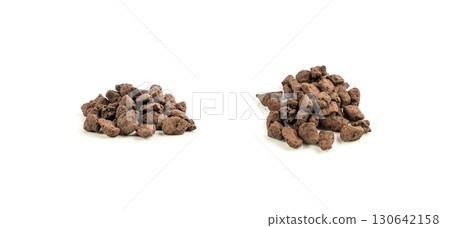 Volcano Stone Isolated, Red Volcanic Pumice, a Cold Piece of Lava, Basalt Extrusive Igneous Rock 130642158