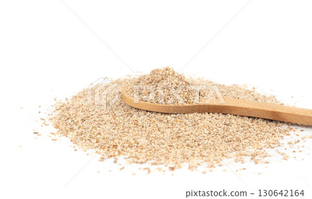 Milk thistle seeds powder, crushed silybum marianum grains pile, milled dry blessed milkthistle Milk thistle seeds powder, crushed silybum marianum grains pile, milled dry blessed milkthistle 130642164