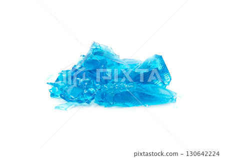 Jelly isolated, blueberry jello, blue gelatin dessert pieces, colour transparent pudding, fruit sweet gel Jelly isolated, blueberry jello, blue gelatin dessert pieces, colour transparent pudding, fruit sweet gel 130642224