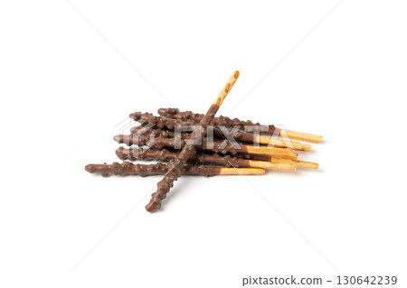 Chocolate cookie sticks, long choco pastries, japan biscuit tubes, korea cracker sticks 130642239