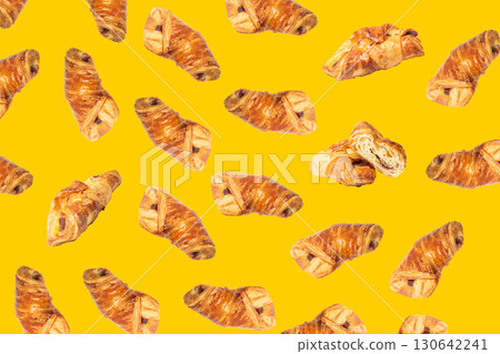 Croissant Pattern, Bakery Cake Minimal Wallpaper with Copy Space Croissant Pattern, Bakery Cake Minimal Wallpaper with Copy Space 130642241