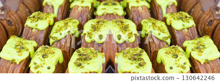 Snail Doughnuts, Color Donut Collection, Pistachio Croissants Snail Doughnuts, Color Donut Collection, Pistachio Croissants 130642246