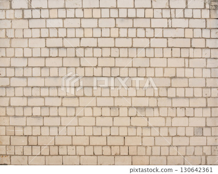 Old white brick wall texture background. Silicate brick blocks wall bg, ancient bricks fence Old white brick wall texture background. Silicate brick blocks wall bg, ancient bricks fence 130642361