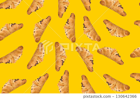 Croissant Pattern, Bakery Cake Minimal Wallpaper with Copy Space Croissant Pattern, Bakery Cake Minimal Wallpaper with Copy Space 130642366