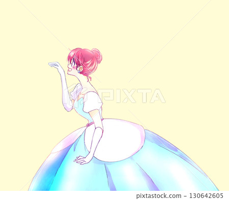 穿裙子的女人，公主，微笑，伸出手 130642605