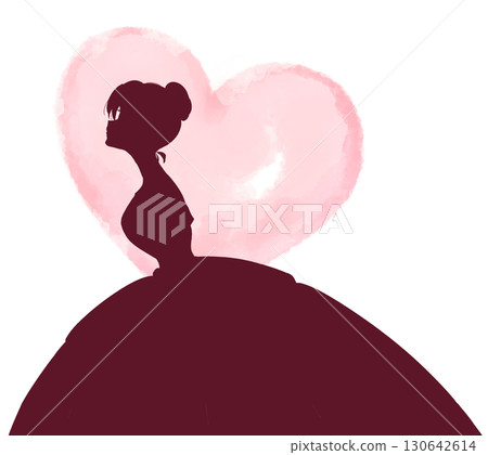 穿裙子的女人,公主,剪影,心臟 穿裙子的女人,公主,剪影,心臟 130642614